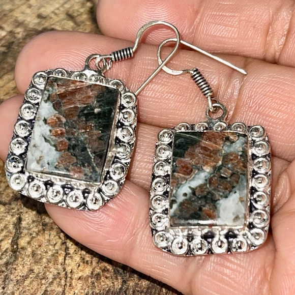 “The Marriage Stone” Astrophyllite Earrings 2” - Picture 10 of 15